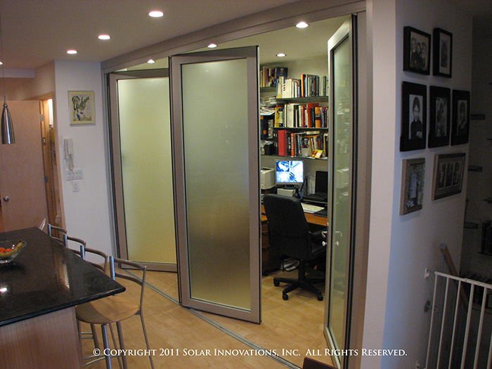 Folding Glass Walls used to create a home office