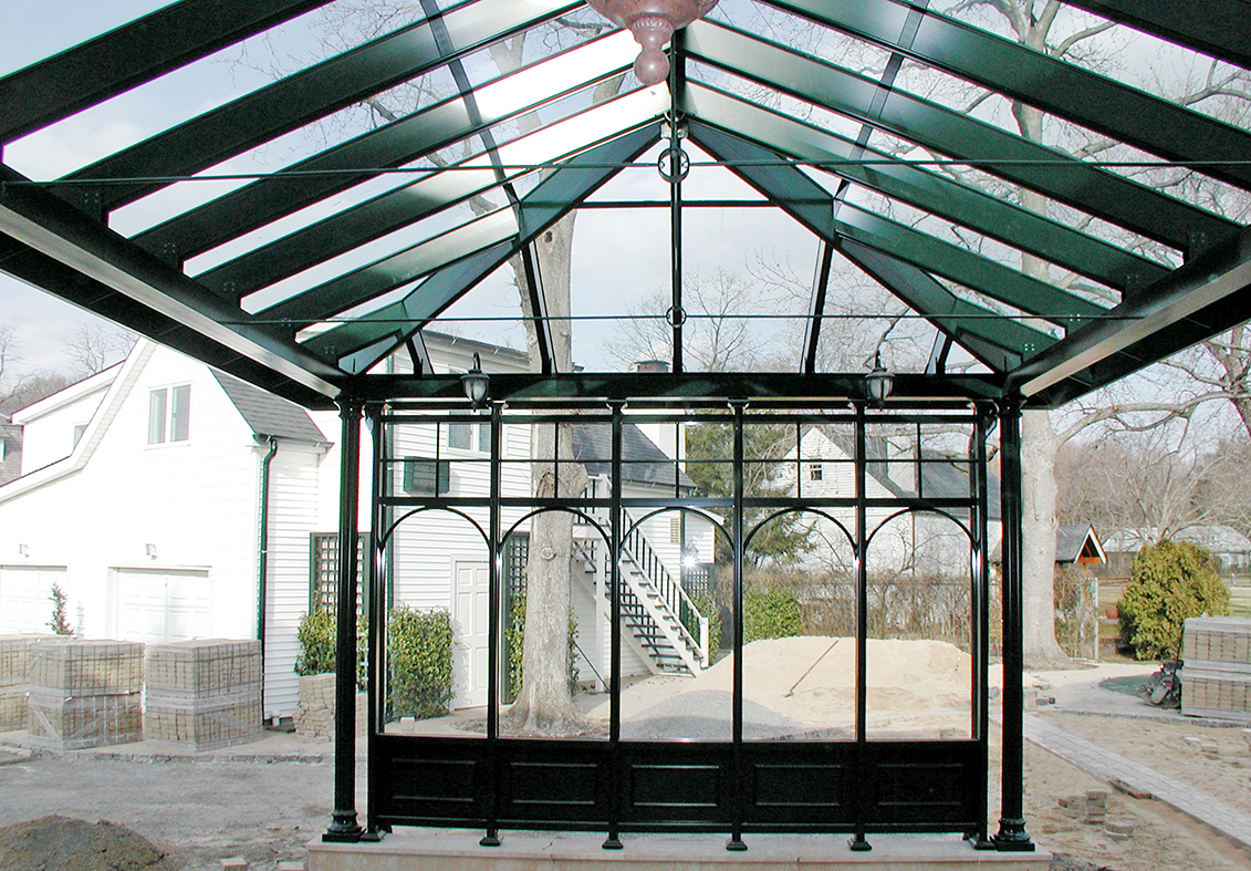 Three glass canopies