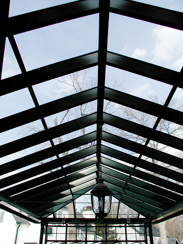 Three glass canopies