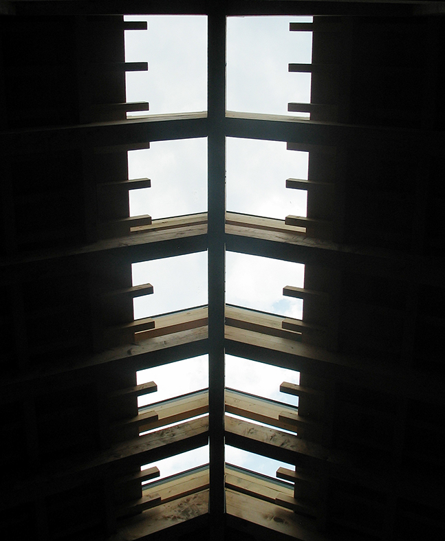 Straight eave double pitch skylight