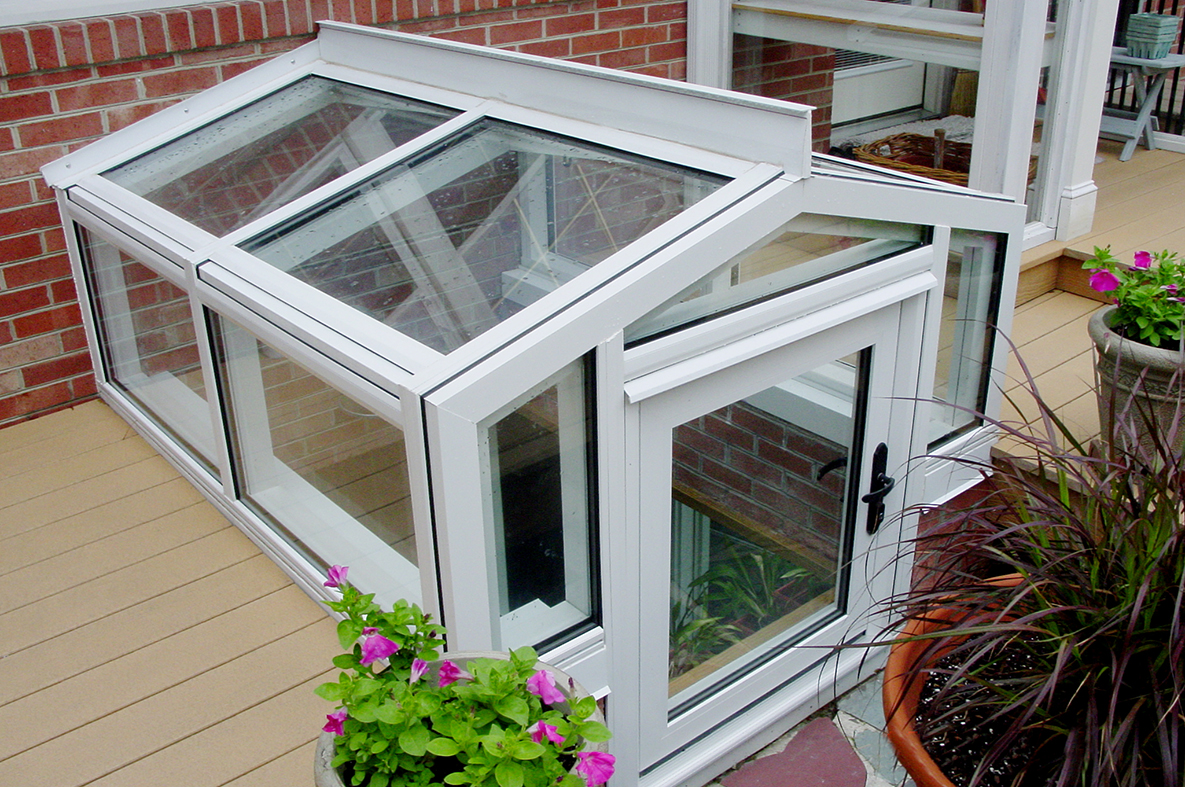 Straight eave double pitch sunroom