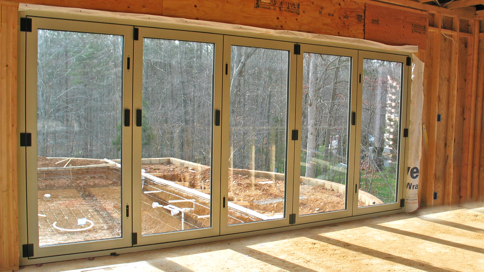 Bifold doors/folding glass walls.