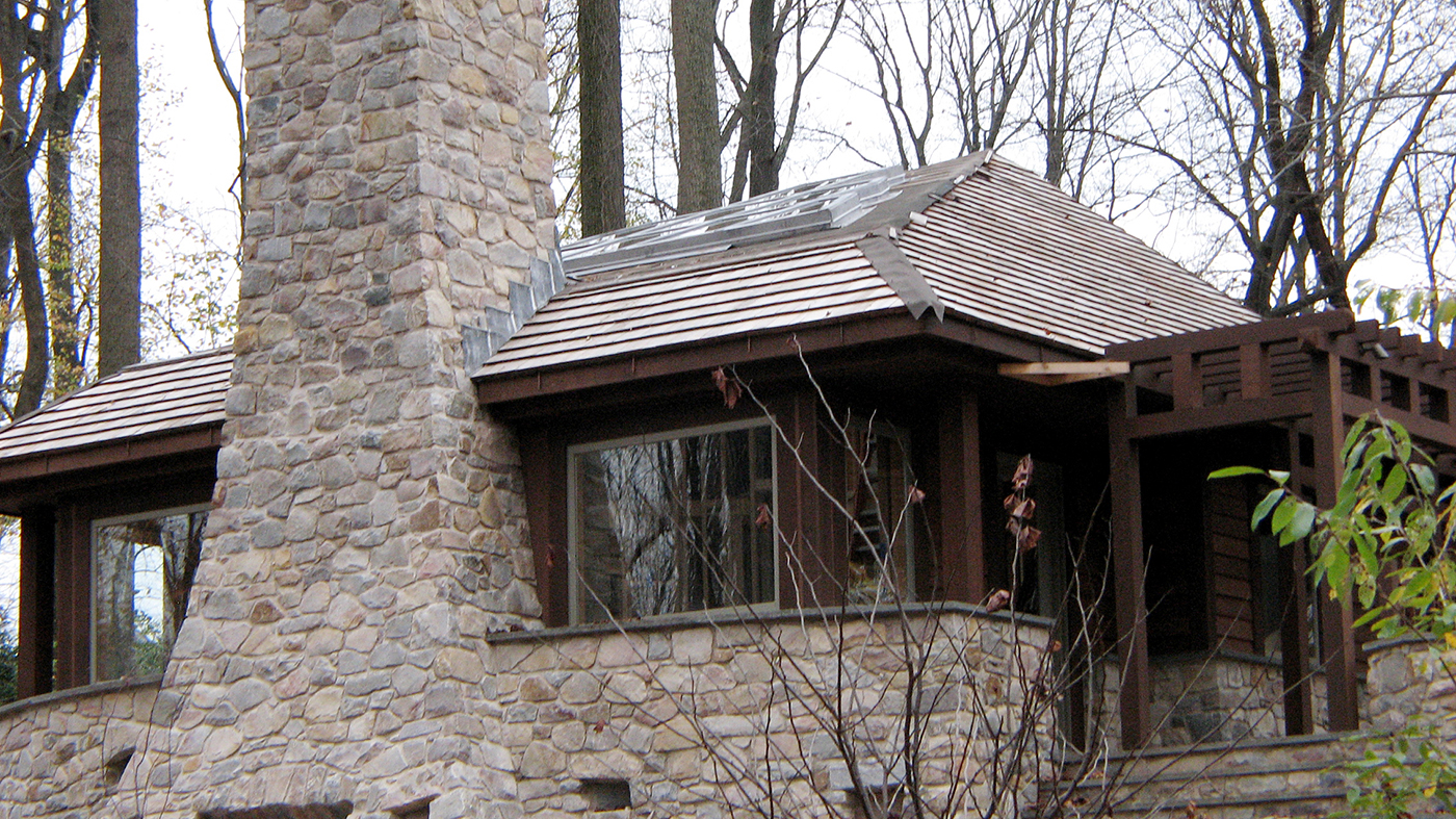 Irregular lead-coated copper skylight