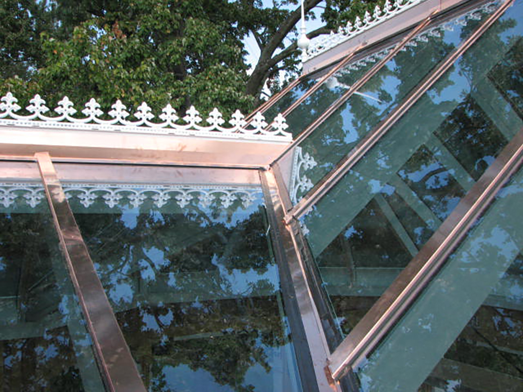 Straight eave double pitch copper cladded skylight
