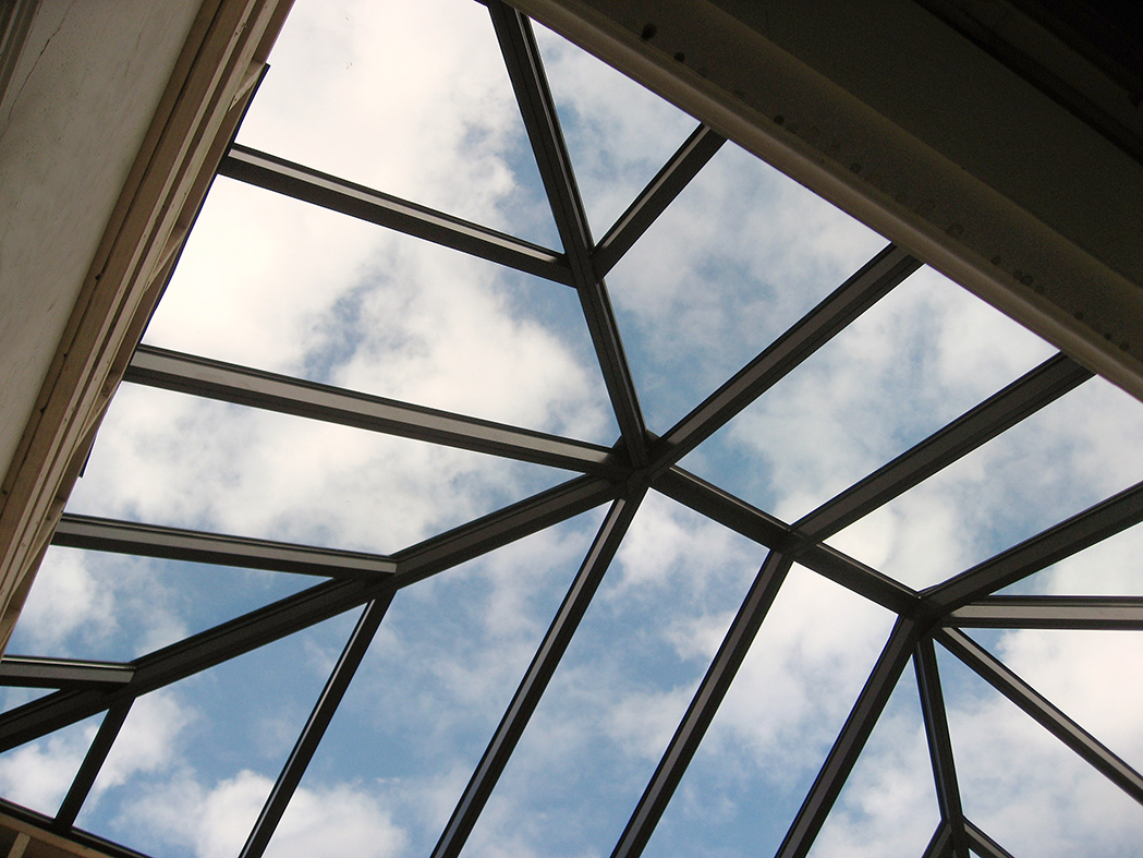 Straight eave double pitch skylight