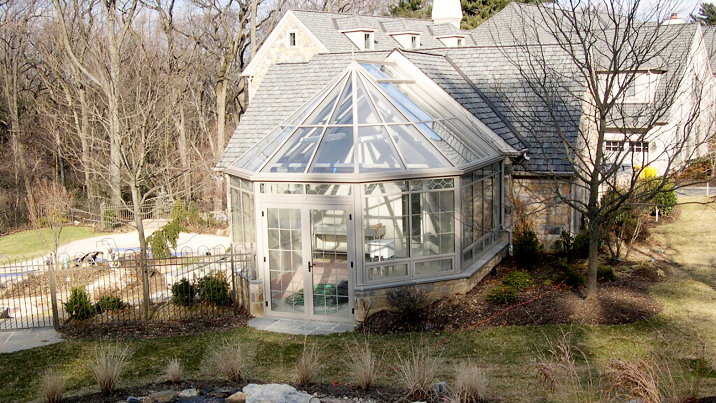 Straight Eave Double Pitch Greenhouse with Conservatory Nose