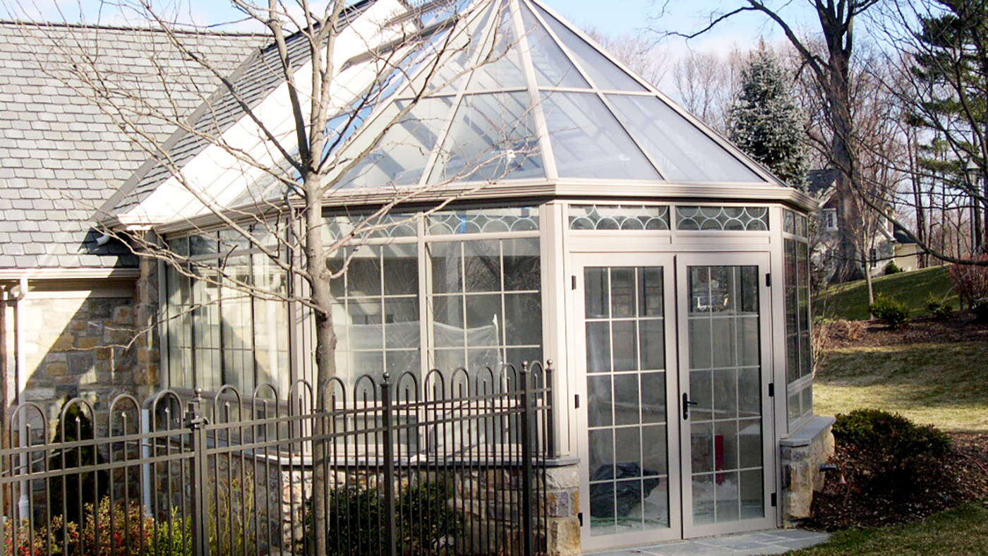 Straight Eave Double Pitch Greenhouse with Conservatory Nose