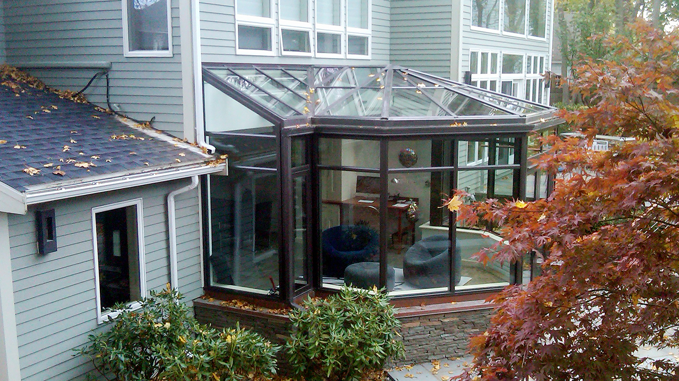 Straight Eave Lean To Conservatory with Conservatory Nose