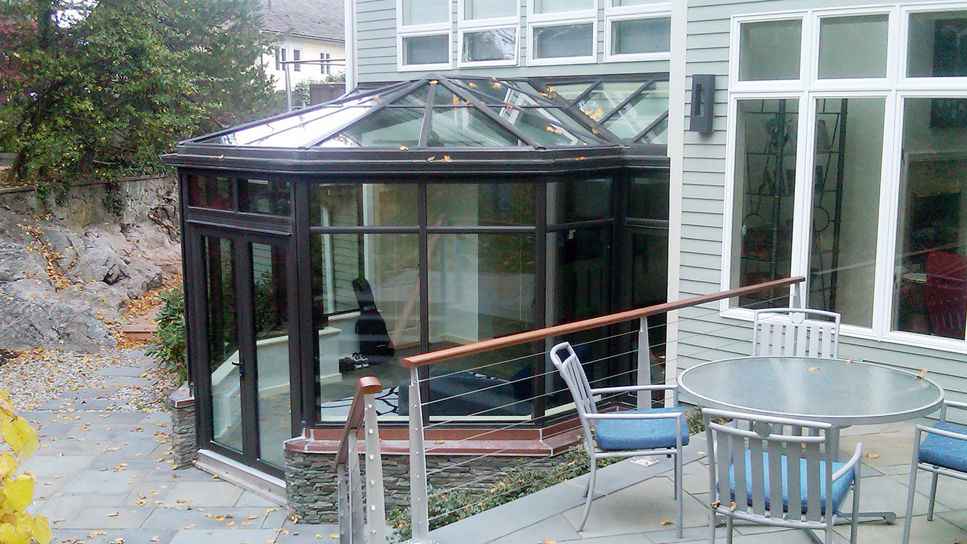 Straight Eave Lean To Conservatory with Conservatory Nose