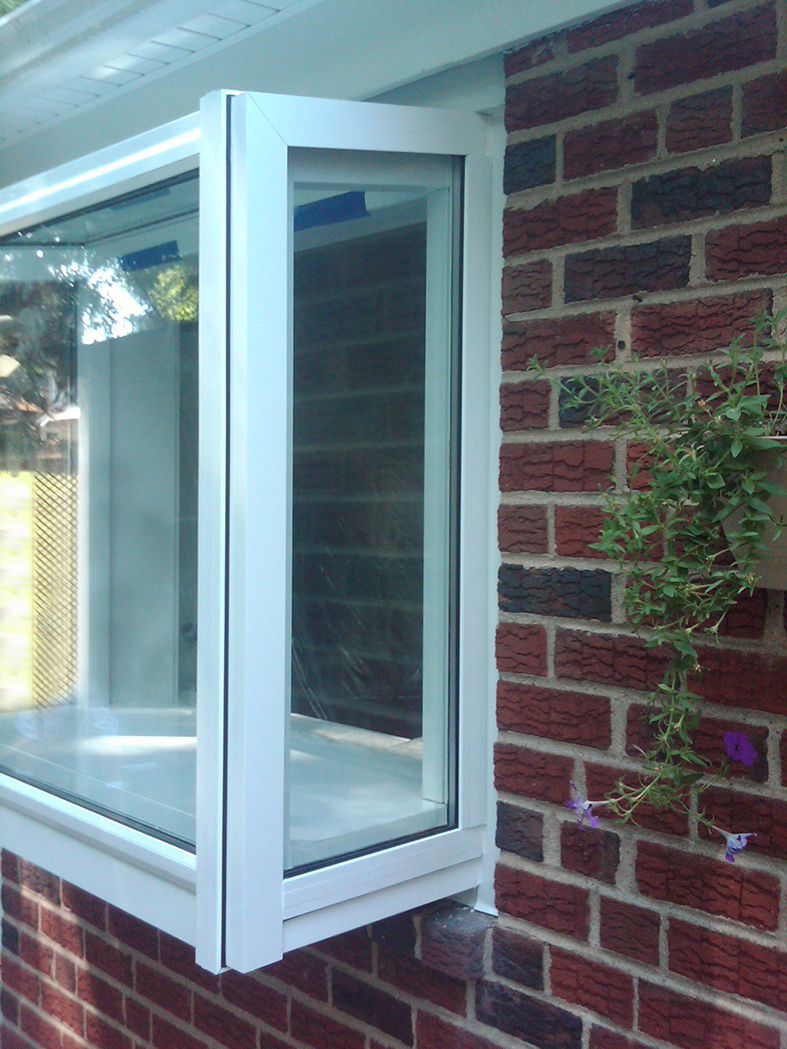 Straight eave lean-to garden window, hopper windows, and tilt/turn windows.