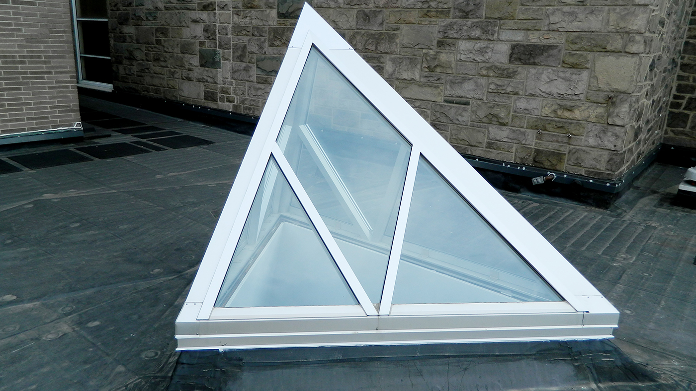 Custom designed irregular pyramid skylight