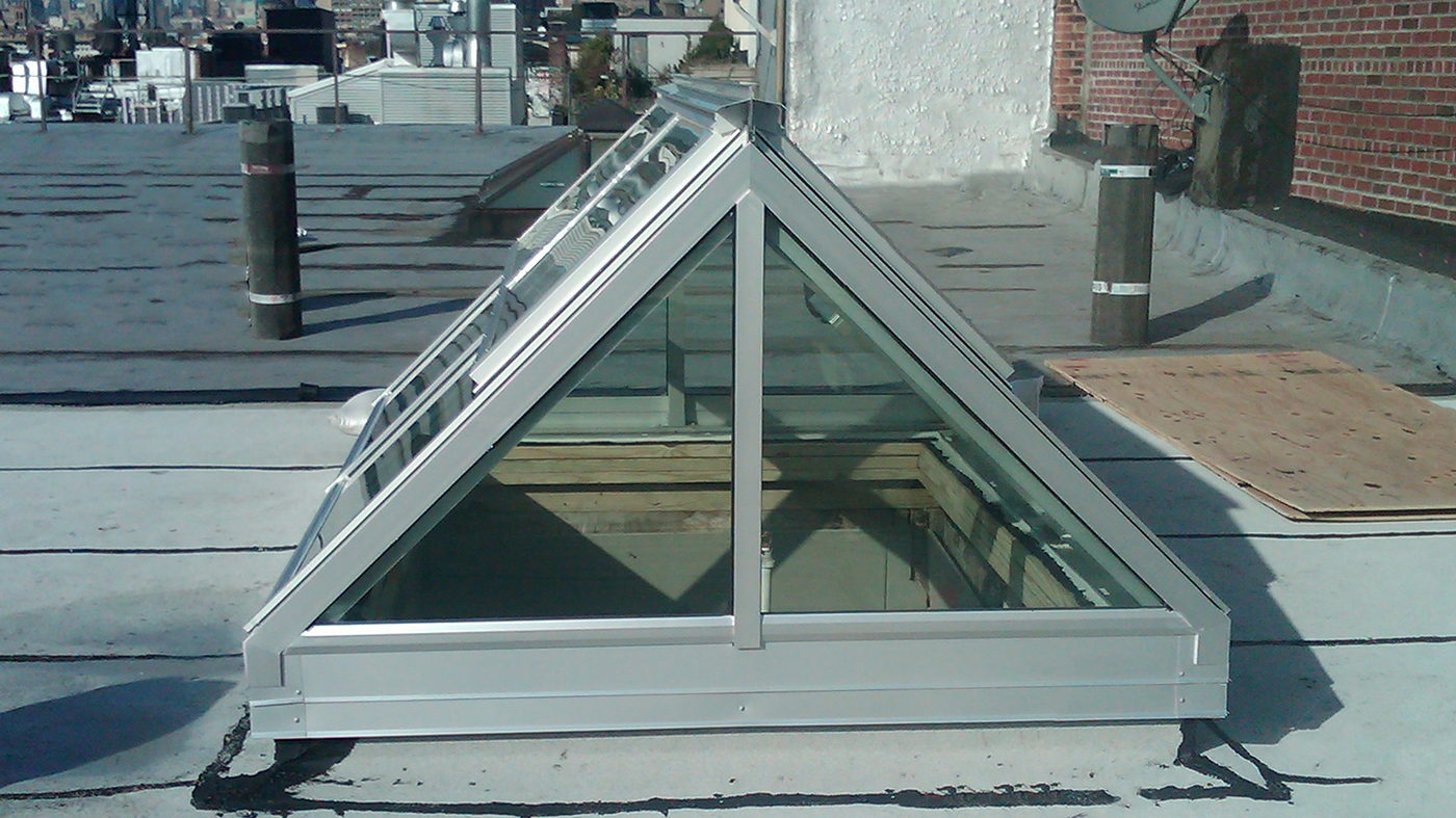 Commercial Straight Eave Double Pitch Skylight with two gable ends