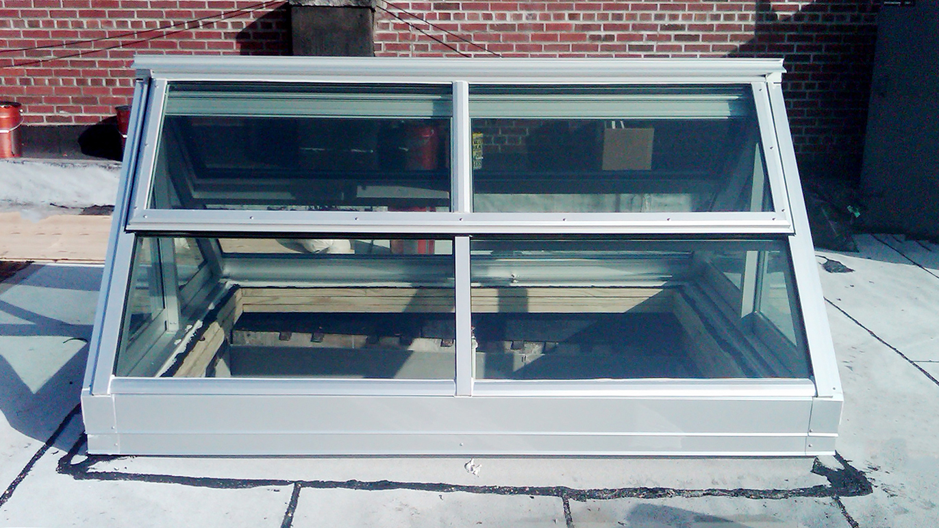 Commercial Straight Eave Double Pitch Skylight with two gable ends