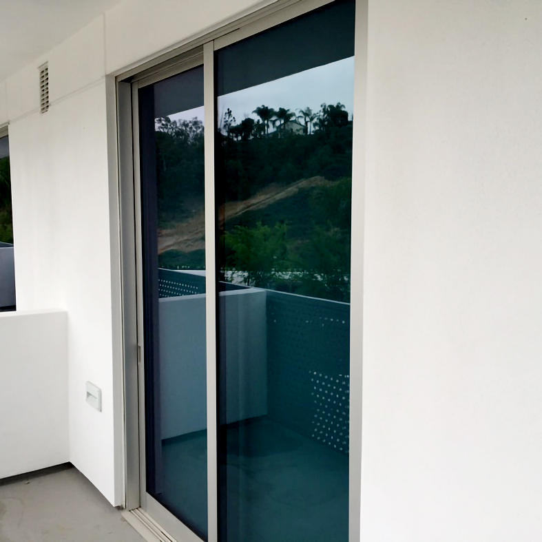 337 Multi-track sliding glass door units with additional terrace doors.