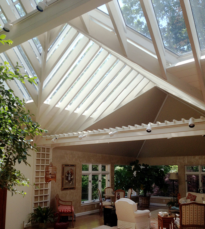 Single slope skylight with a double pitch projection