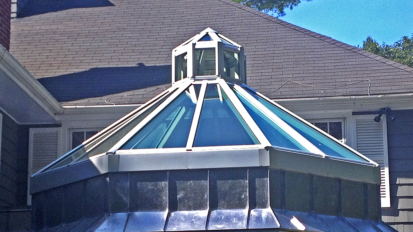 Octagonal skylight with lantern.