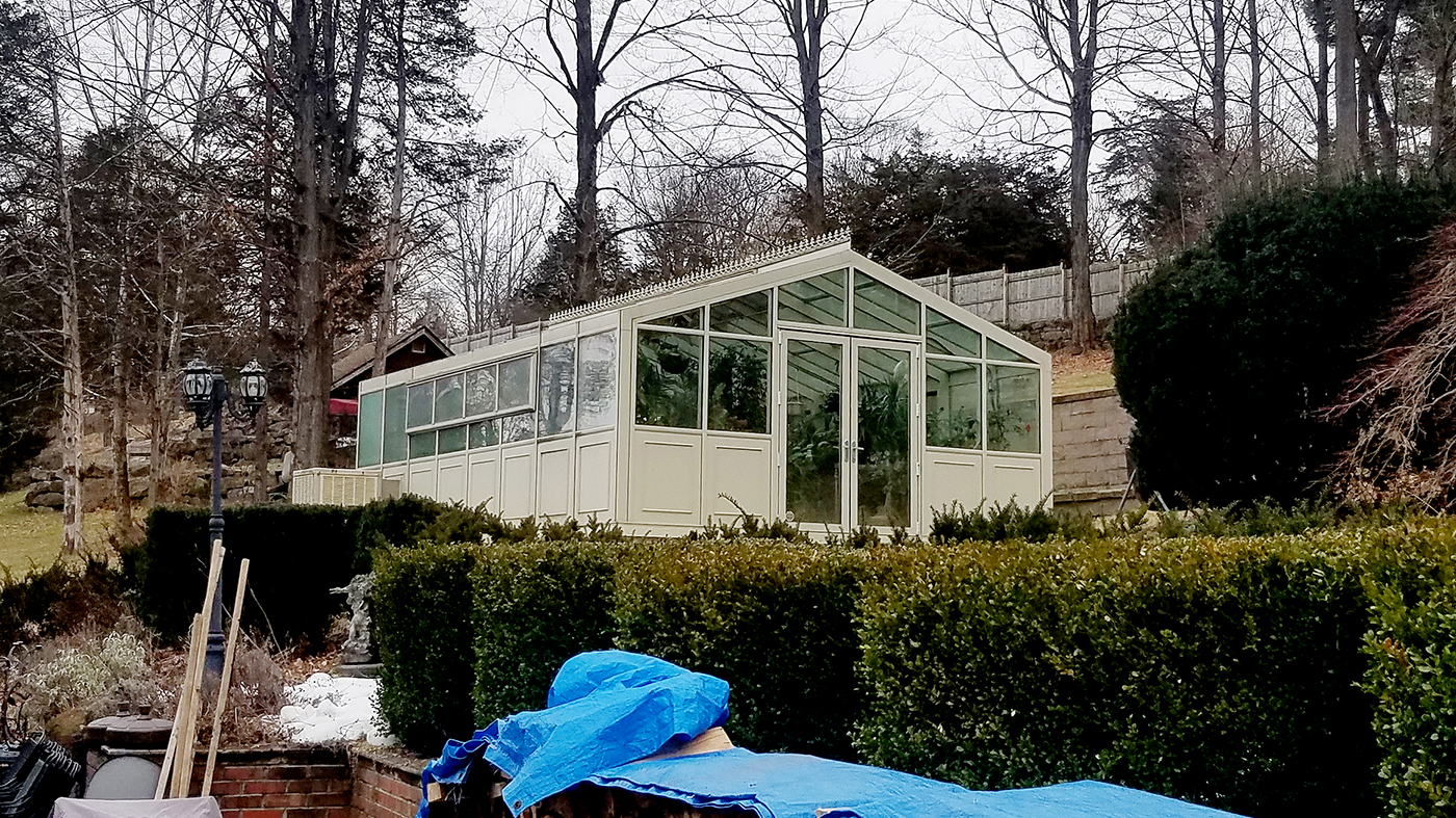 Straight eave double pitch greenhouse and straight eave lean-to greenhouse