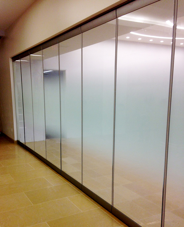 Clear glass wall
