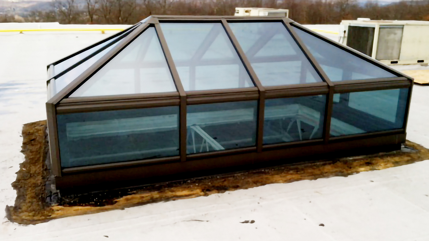 Skylights are the best way to leave in natural lighting.  One straight eave, double pitch lantern skylights including two hip ends installed in Connecticut.