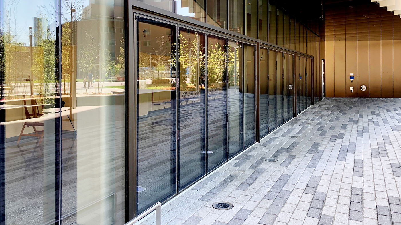 Three Structurally-glazed bifold door systems