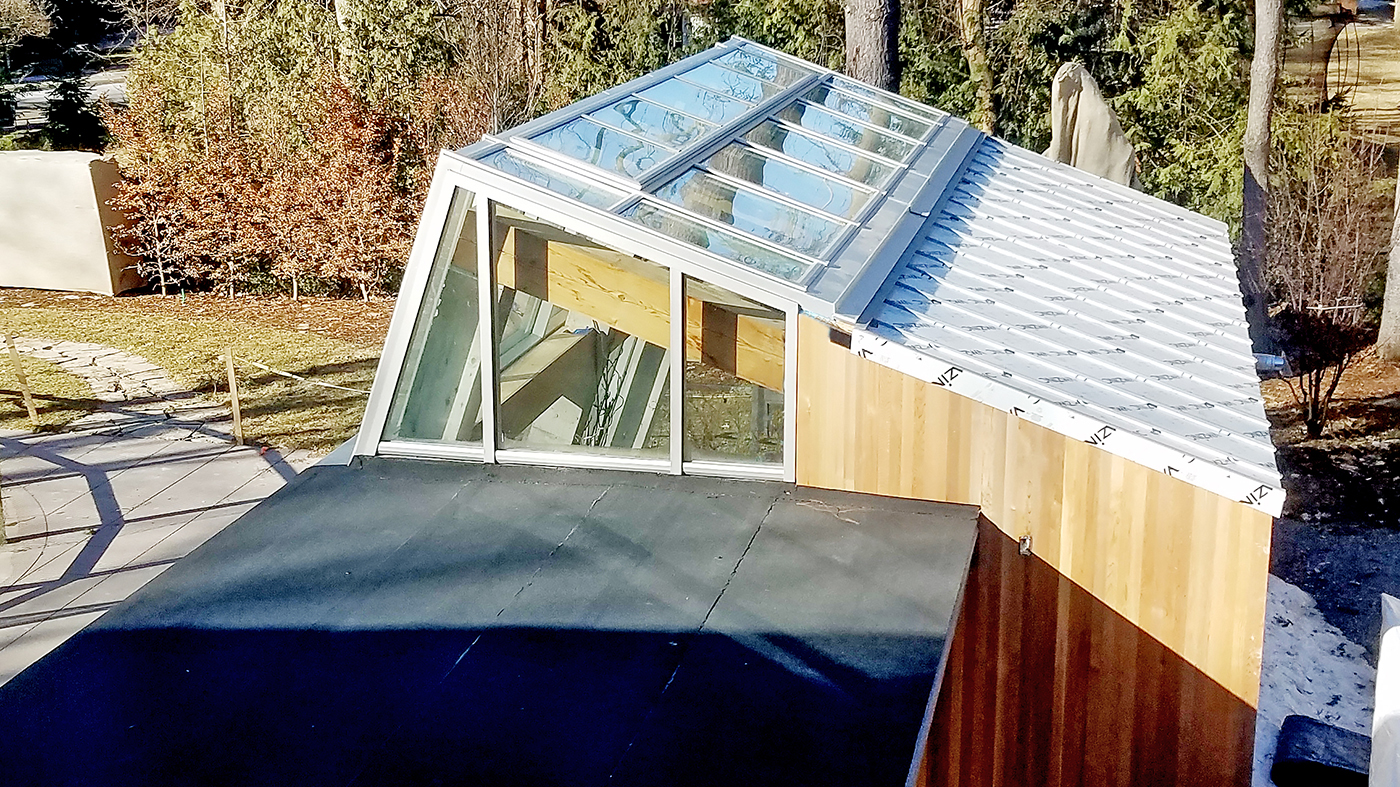 Straight eave lean-to contemporary greenhouse