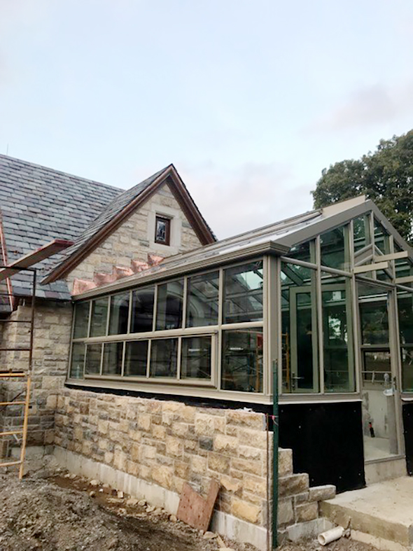 Straight eave double pitch conservatory 
