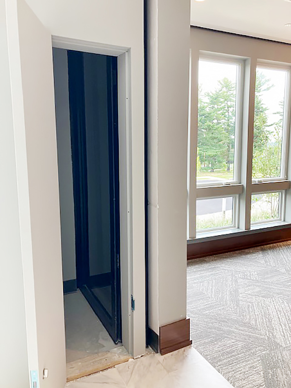 Slide & Stack Wall Systems with Single In-Swing Door