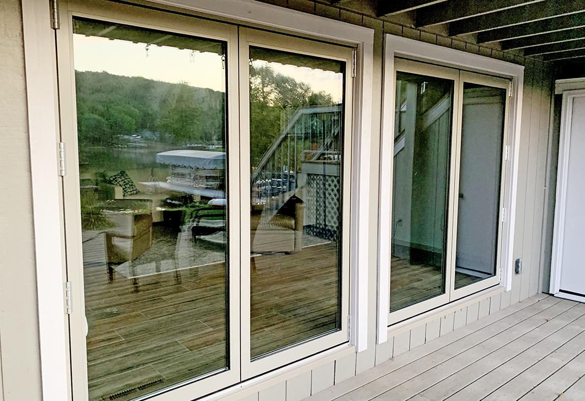 Two sets of two-panel bifold doors