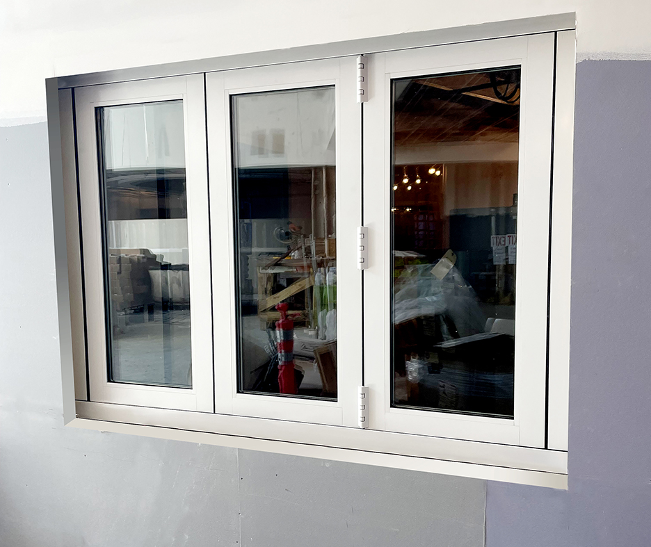 One three-panel bifold window
