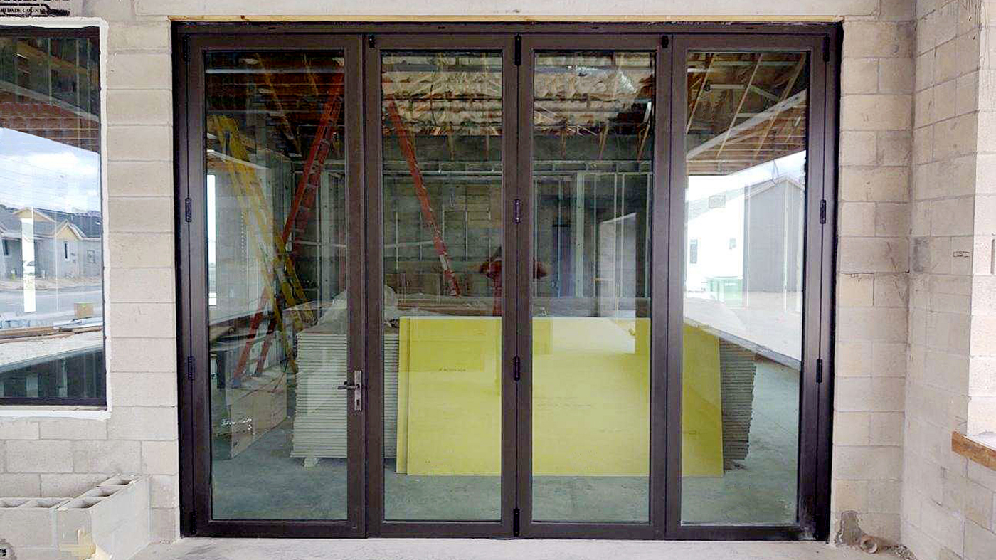 One four-panel Single Door Hinged Jamb (SDHJ) Outfold Bifold Door Unit.