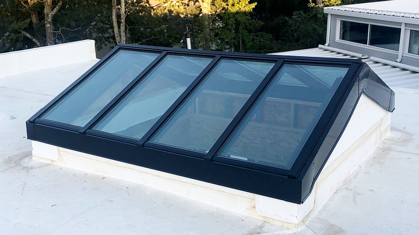 One straight eave double pitch skylight