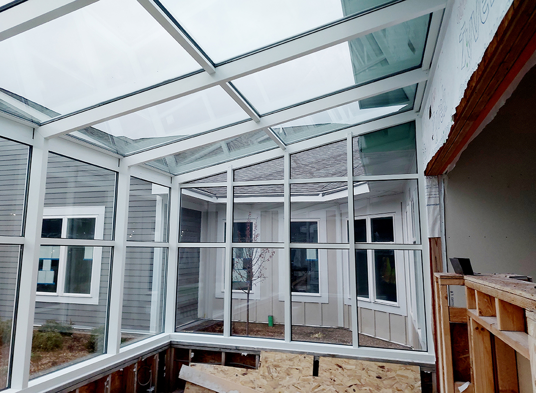 One straight eave lean-to sunroom