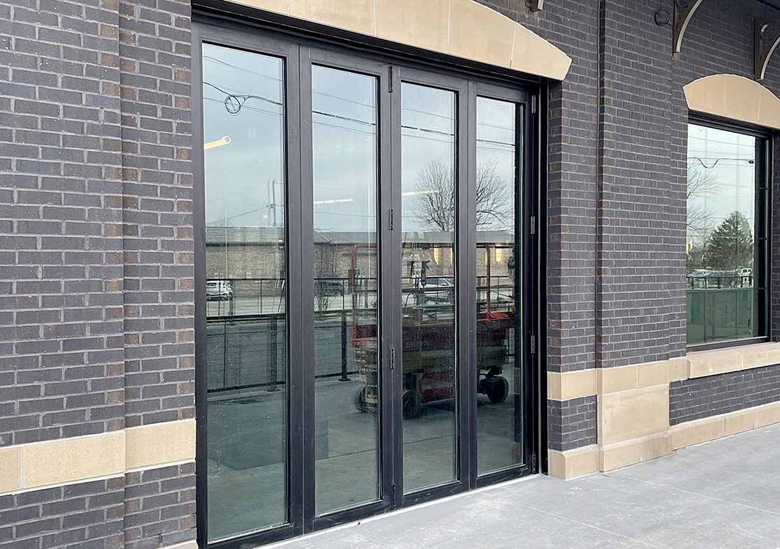Three four-panel G3 outfold all-wall bifold door units and one four-panel G3 outfold bifold window unit.