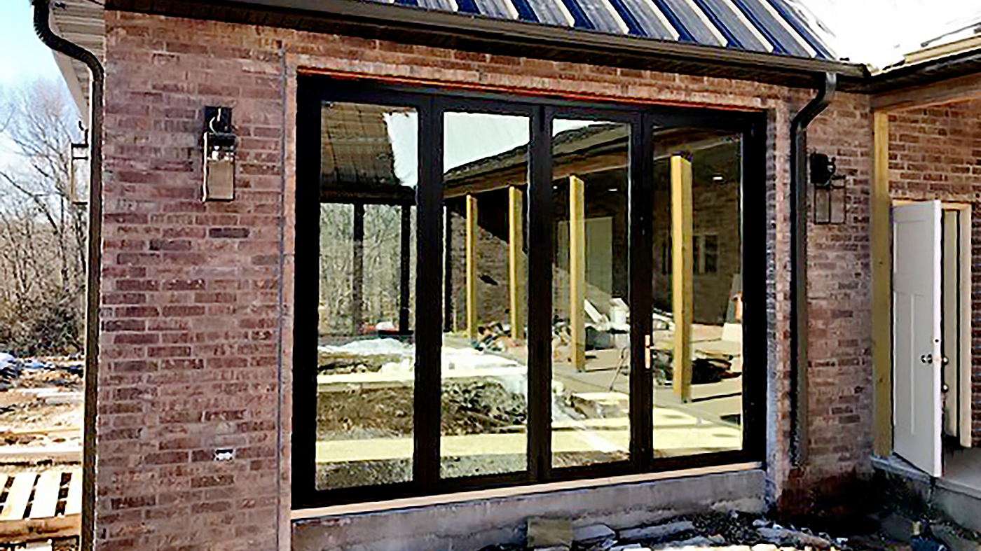 Two four-panel split-wall, one four-panel single door hinged jamb (SDHJ), and one five-panel split-wall G2 outfold bifold door unit.