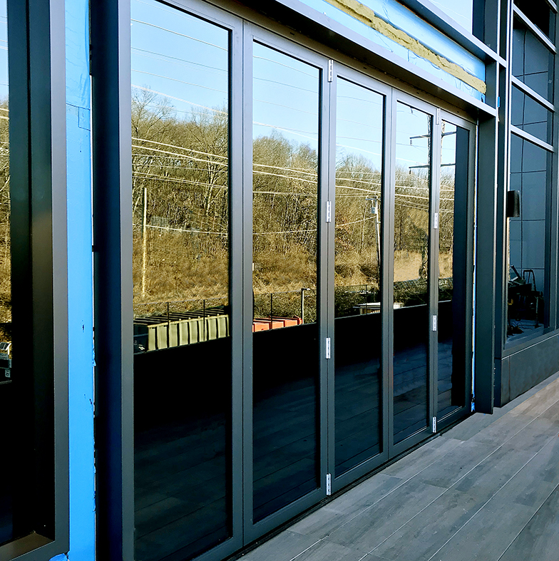 One five-panel G2 infold all-wall bifold door unit.