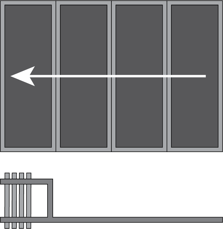 Slide and stack screen operation